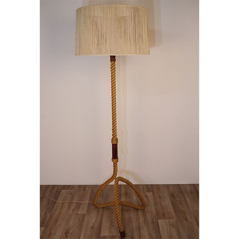 Vintage Floor Lamp In Woven Rope And, Audrey Woven Shade Table Lamp