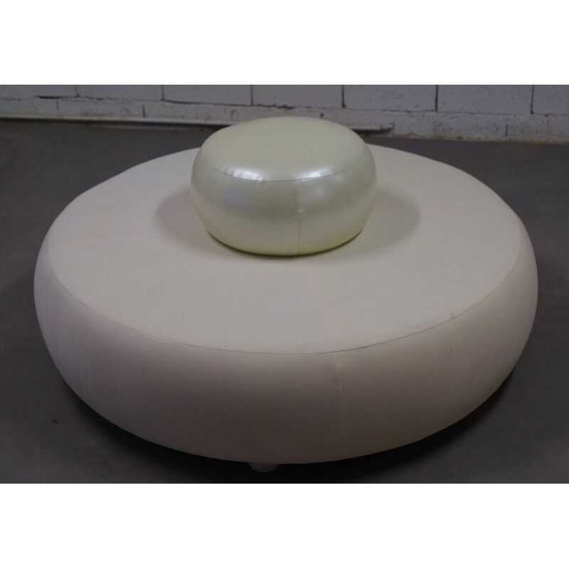 White round booth in leatherette - 1970s