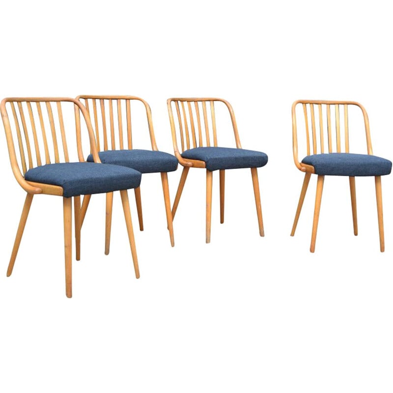 Set of 4 vintage chairs by Antonin Suman for Jitona