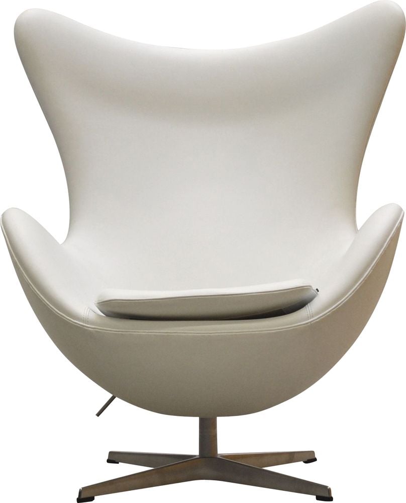 Vintage White Egg Chair By Arne, White Leather Egg Chair