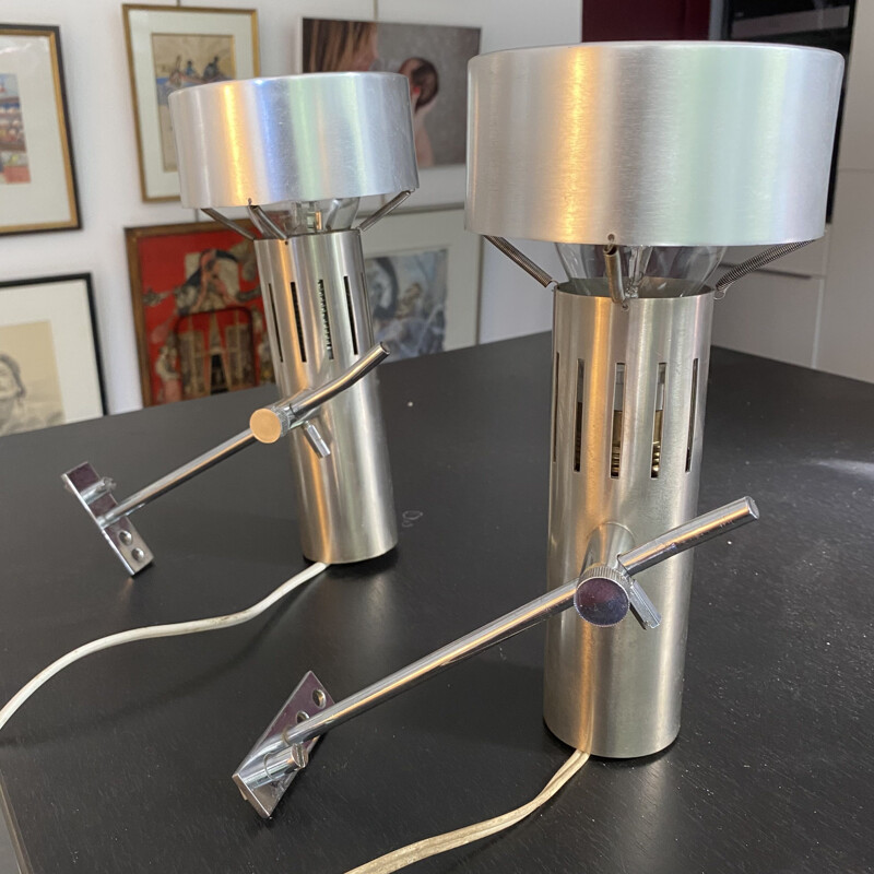 Pair of vintage A4 sconces by Alain Richard for Disderot, 1960s
