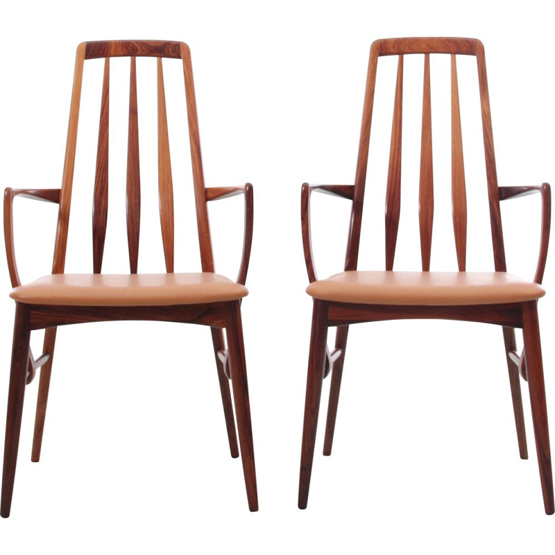 Pair of vintage rosewood armchairs Eva model by Niels Koefoed, 1964s
