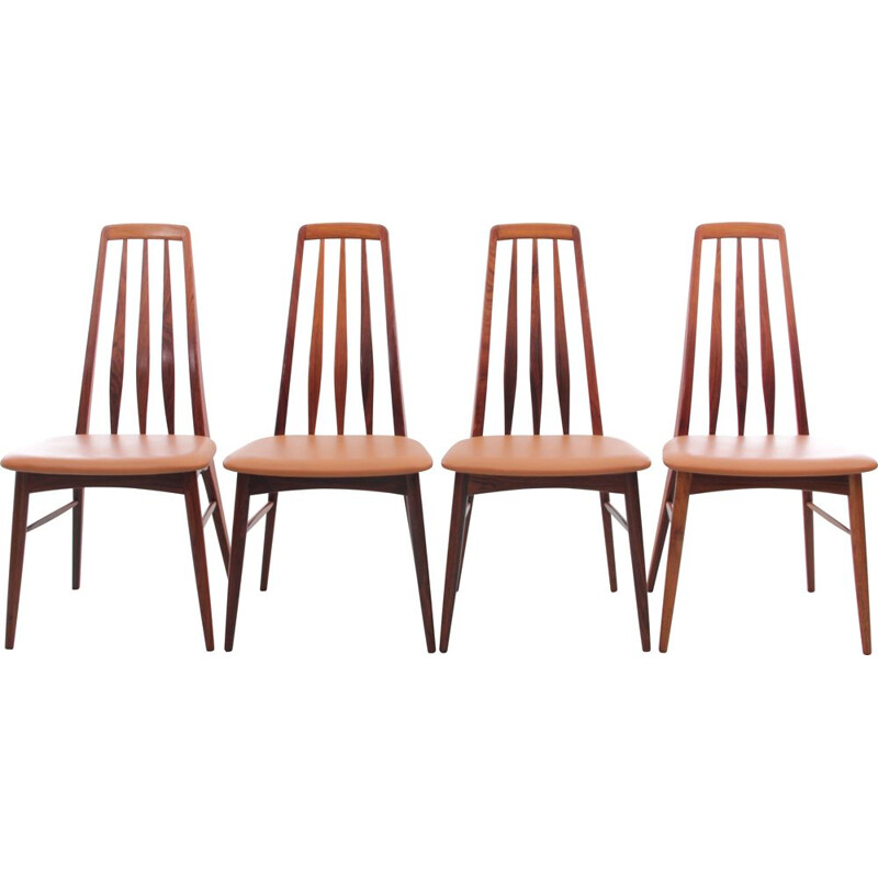 Set of 4 vintage rosewood chairs model Eva by Niels Koefoed, 1964s