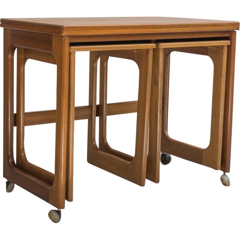 Set of vintage teak table and stools model Triform by Mcintosh, UK 1960s