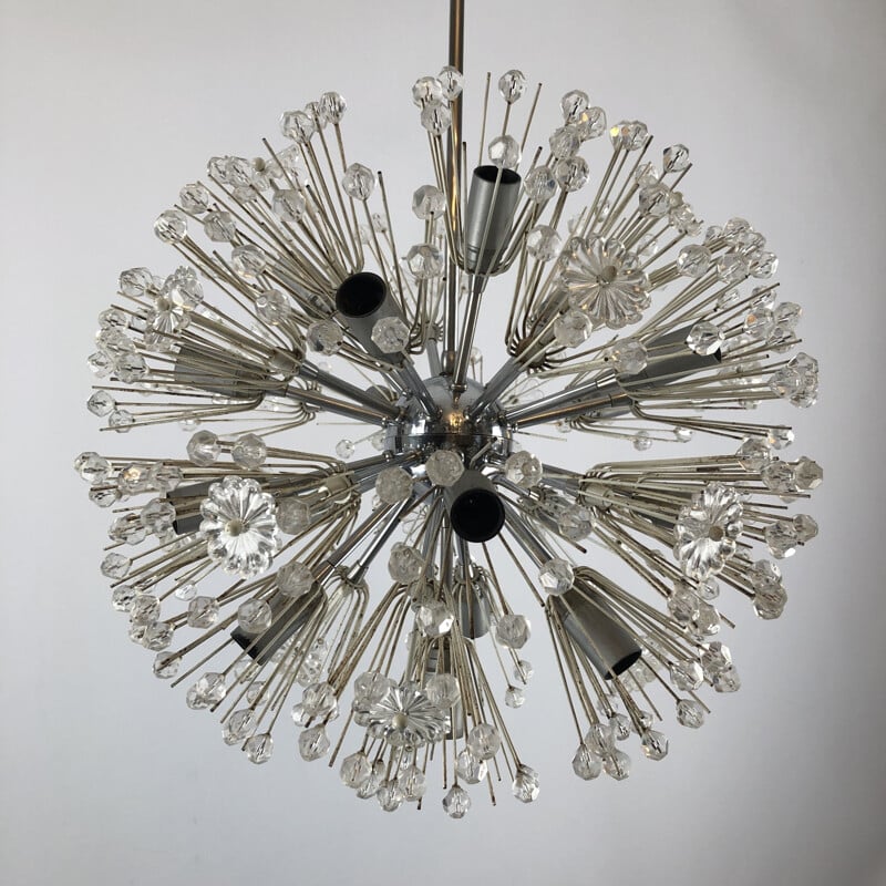 Vintage chrome and glass Sputnik chandelier by Emil Stejnar, 1970s