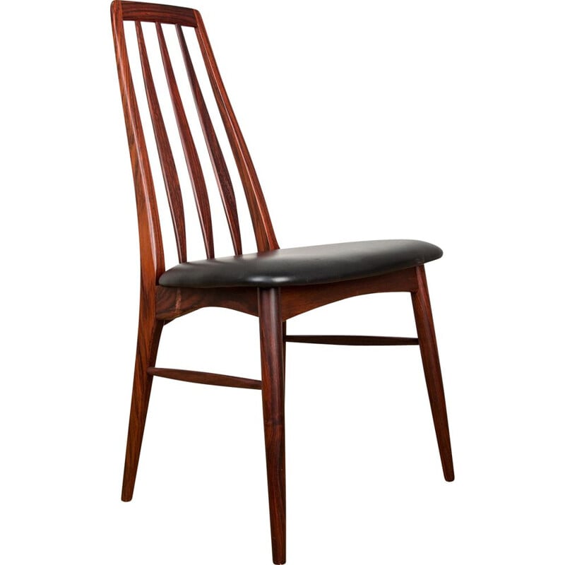 Vintage Eva chair in rosewood and skai by Niels Koefoed, Denmark 1960