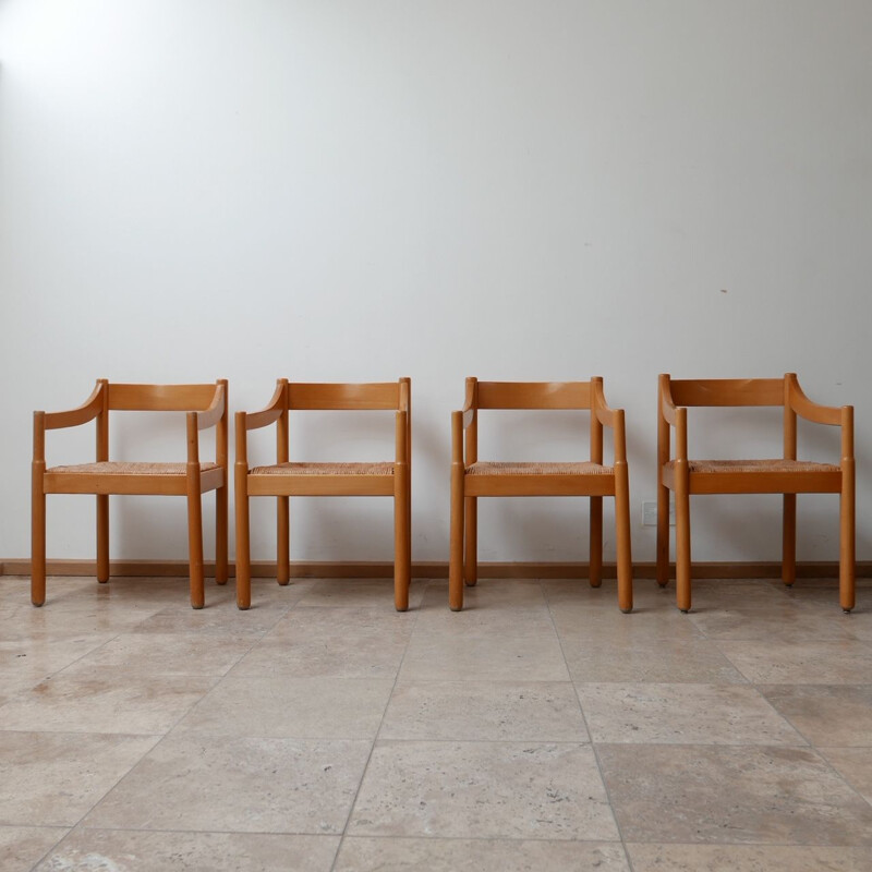 Set of 4 vintage Carimate armchairs by Vico Magisretti, Italy 1960