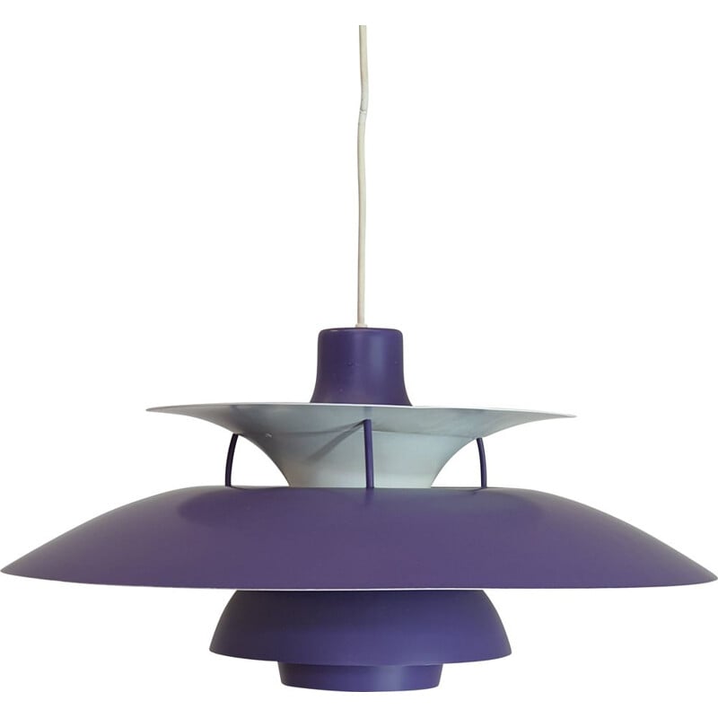Danish vintage purple PH5 pendant lamp by Poul Henningsen for Louis Poulsen, 1958