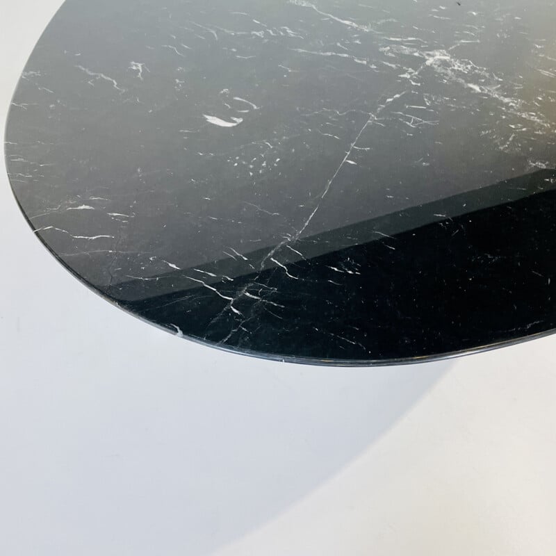Vintage black marble Marquina oval table by Eero Saarinen for Knoll Studio