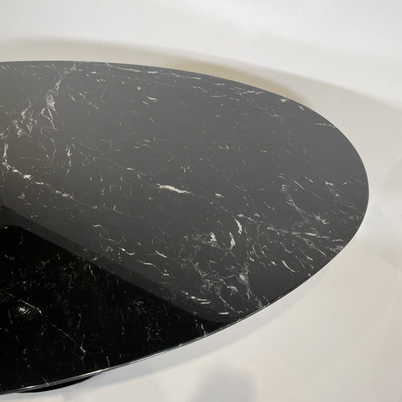 Vintage black marble Marquina oval table by Eero Saarinen for Knoll Studio