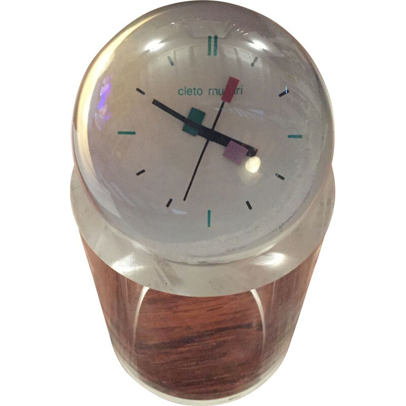 Spherical clock vintage Munari Cleto, 1970-1980
