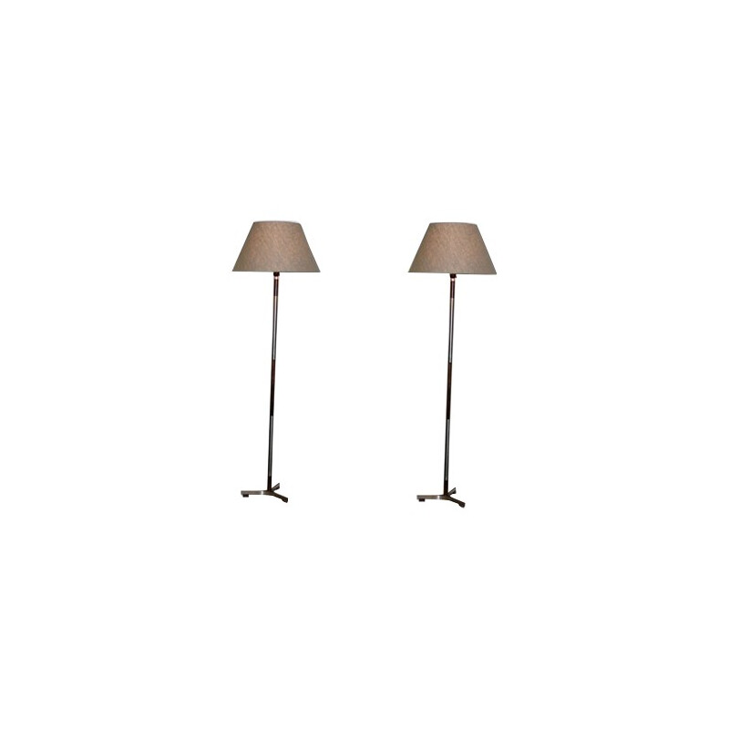 Danish pair of floor lamp "Président", Jo HAMMERBOR - 1950s