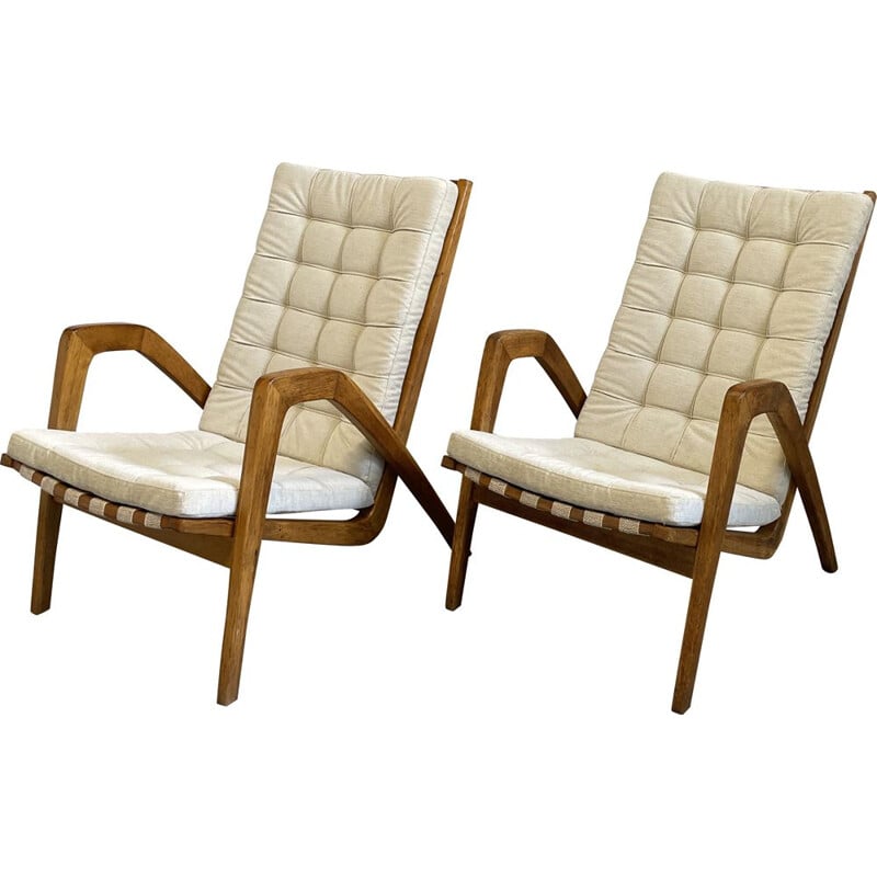 Pair of vintage armchairs by Jan Vanek for ULUV