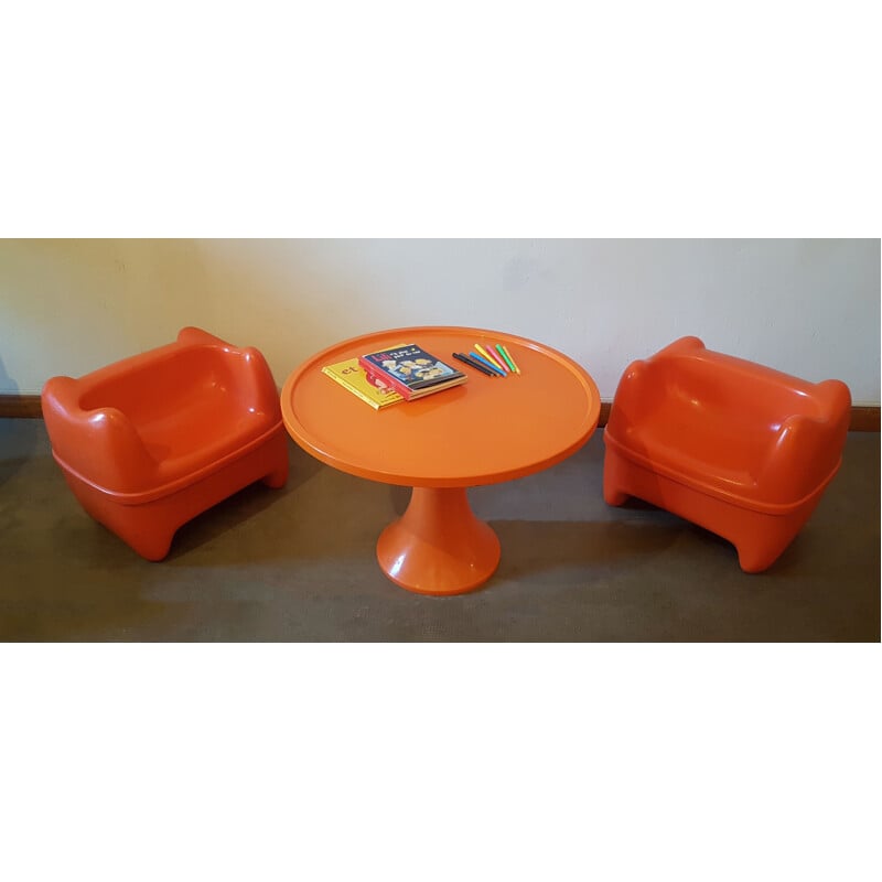 Vintage children's lounge with 2 Zorro armchairs for Meurop