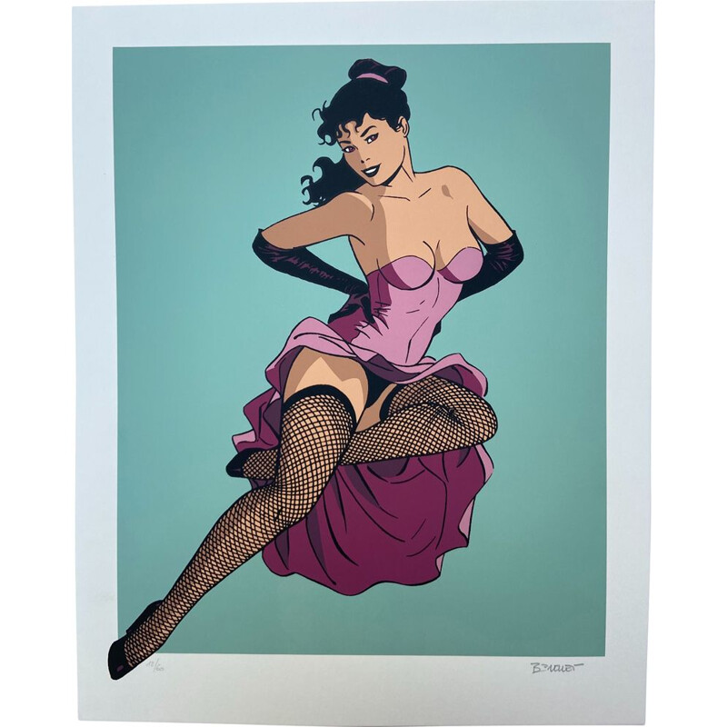Vintage Pin-up print by Philippe Berthet