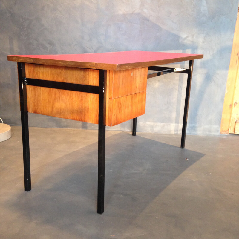 Desk with double sided box -  année 50