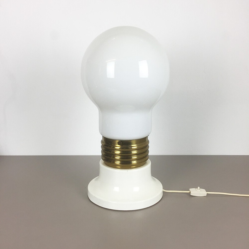Italian bulb table light in glass - 1970s