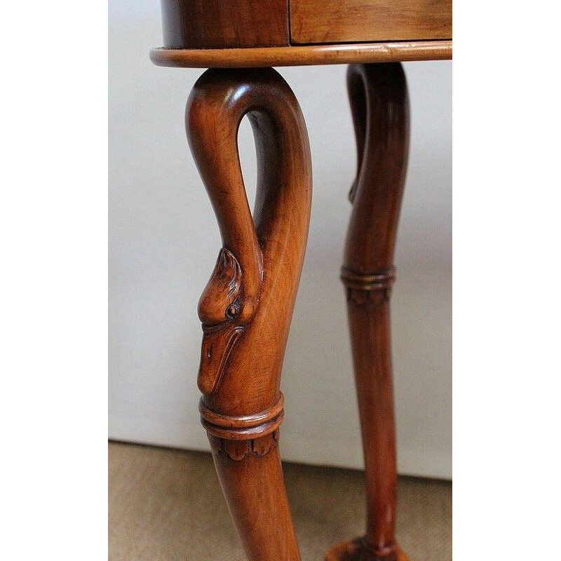 Vintage Cherry Wood Dressing Table And, Cherry Wood Dressing Table Stool