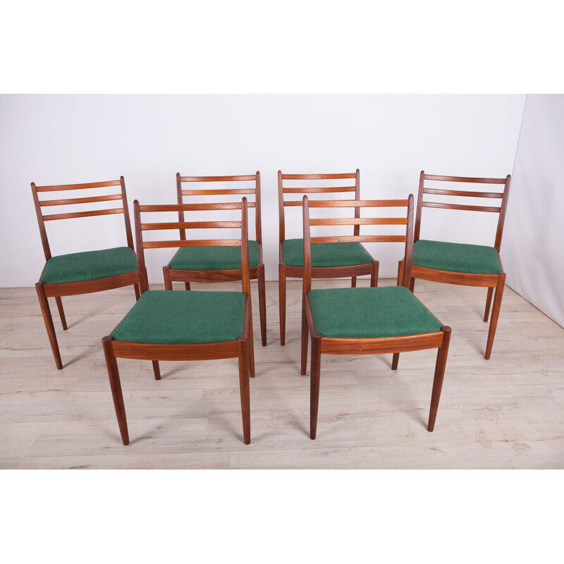 Set of 6 vintage fabric and teak dining chairs by Victor Wilkins for G-Plan, 1960s