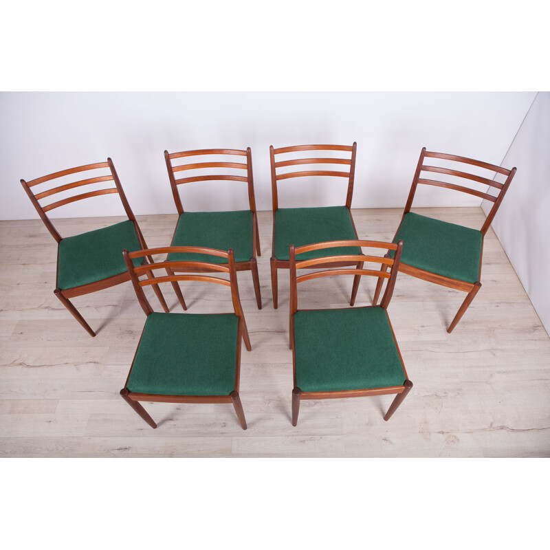 Set of 6 vintage fabric and teak dining chairs by Victor Wilkins for G-Plan, 1960s
