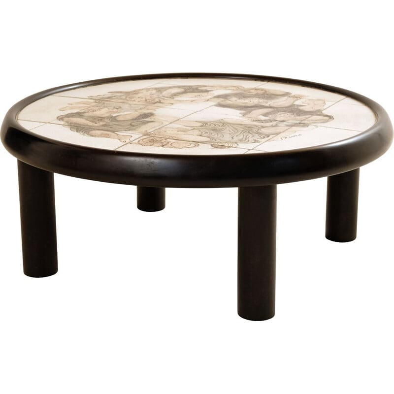 Vintage ceramic coffee table by Roger Capron, 1980