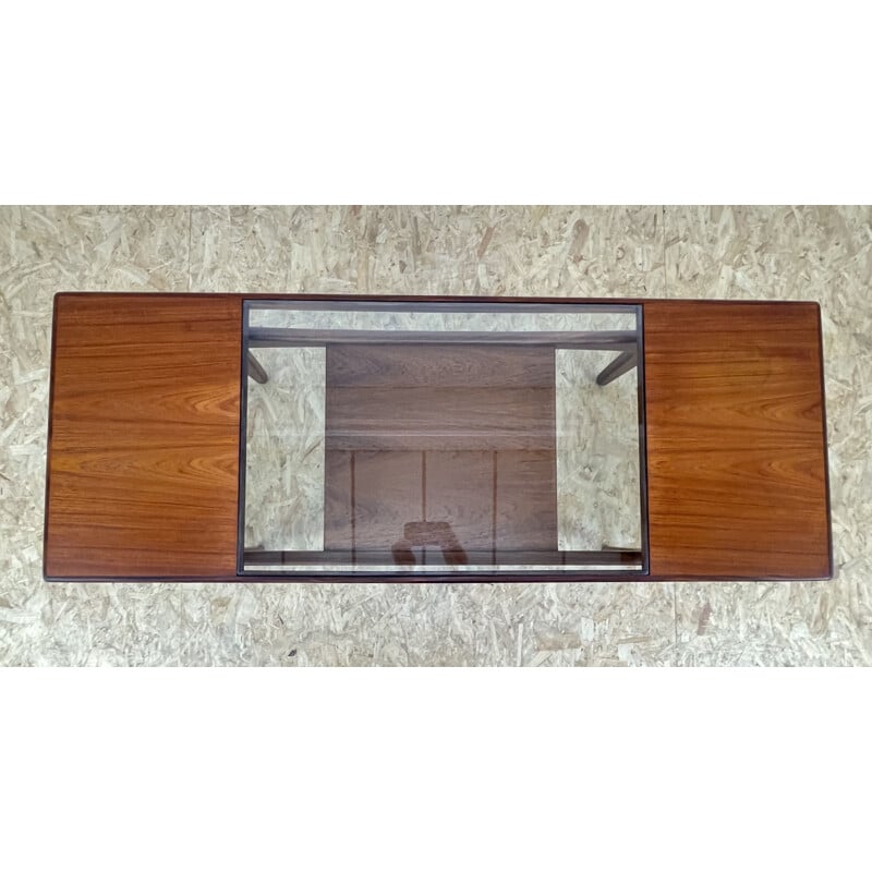 Mid century G Plan teak and glass coffee table by Victor Wilkins, 1960s