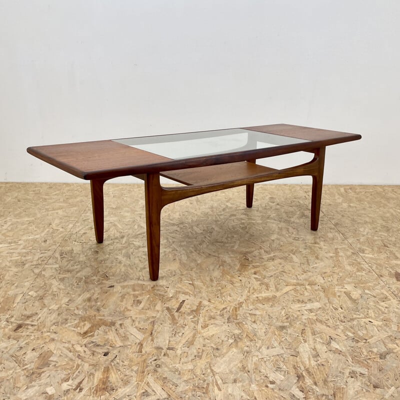 Mid century G Plan teak and glass coffee table by Victor Wilkins, 1960s