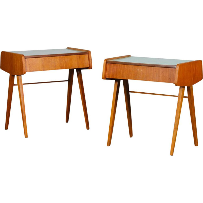 Pair of vintage wood and formica night stands, 1970
