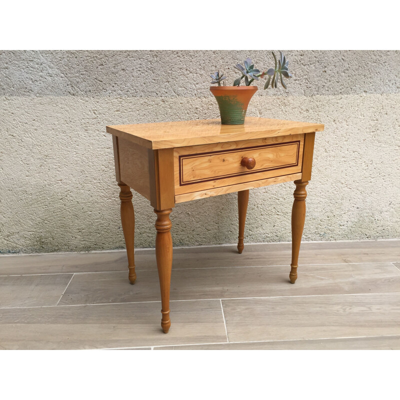 Small Vintage Wooden Bedside Table, Vintage Wooden Bed Table