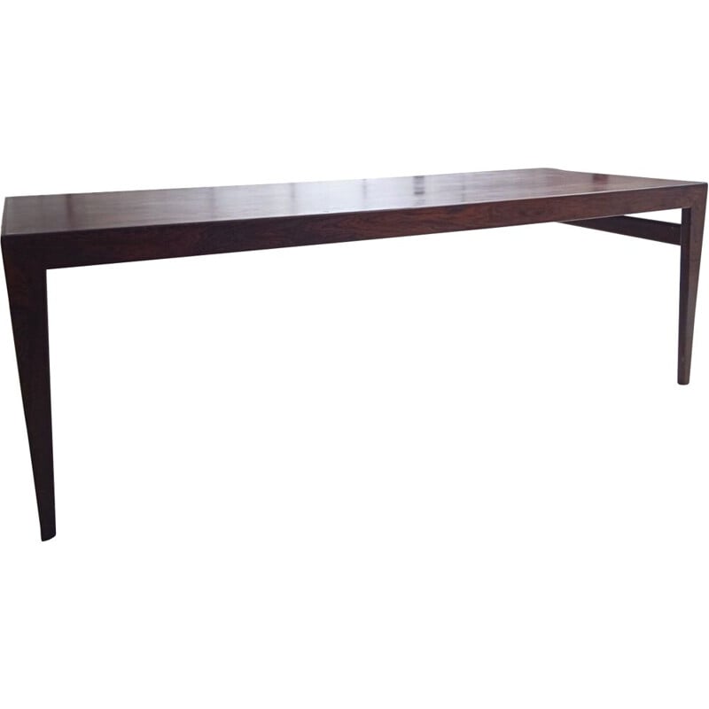Vintage rectangular rosewood coffee table by Illum Wikkeslo, 1960-1970