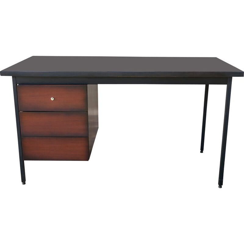Vintage black lacquered desk by Florence Knoll for Knoll, 1950