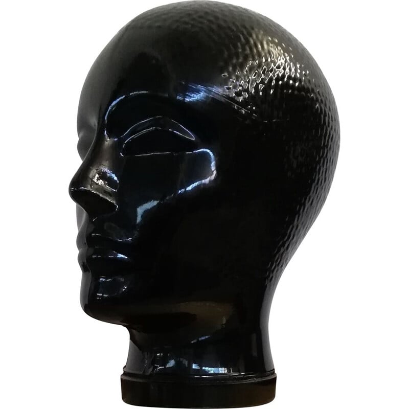 Glass vintage sculpture with head shape by Piero Fornasetti, 1960s