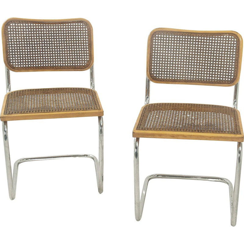 Pair of vintage Cesca chairs by Marcel Breuer