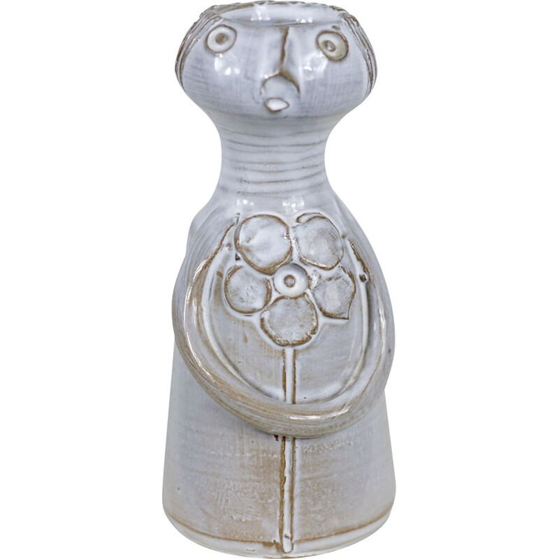 Vintage anthropomorphic ceramic vase by Dominique Pouchain, France