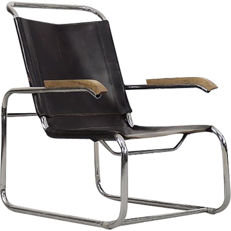 Vintage Bauhaus B35 armchair by Marcel Breuer for Thonet, 1930s