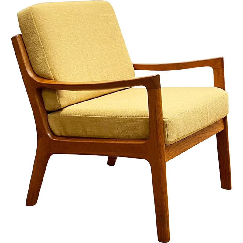 Vintage teak senator armchair or easy chair by Ole Wanscher, 1950s