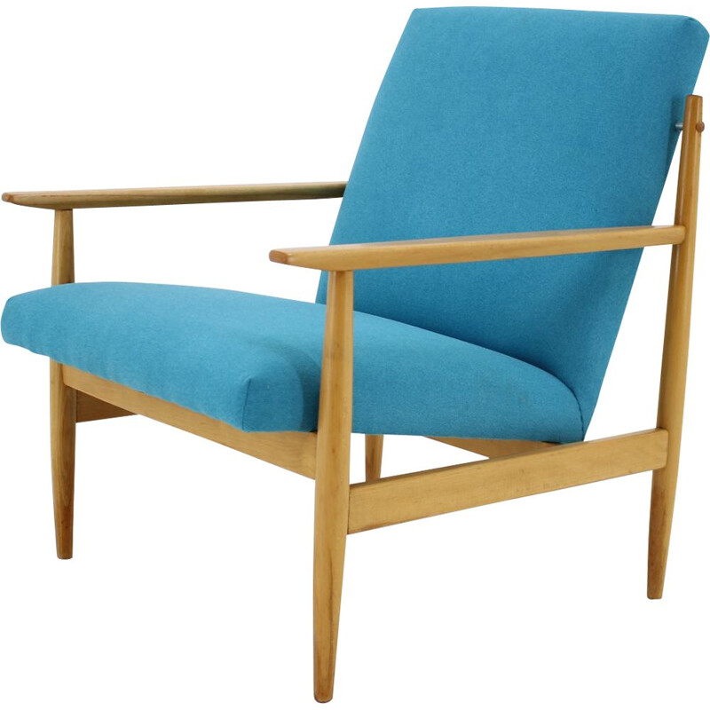 Vintage beechwood armchair by Ton, Czechoslovakia 1970s