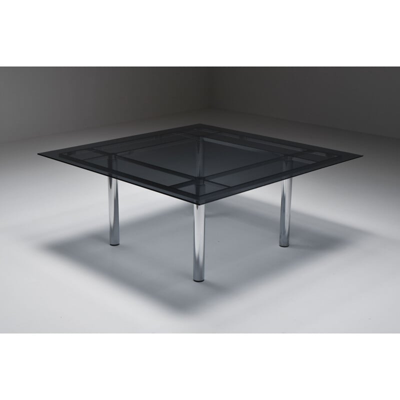 Chrome vintage dining table by Tobia Scarpa for Knoll International, 1970s