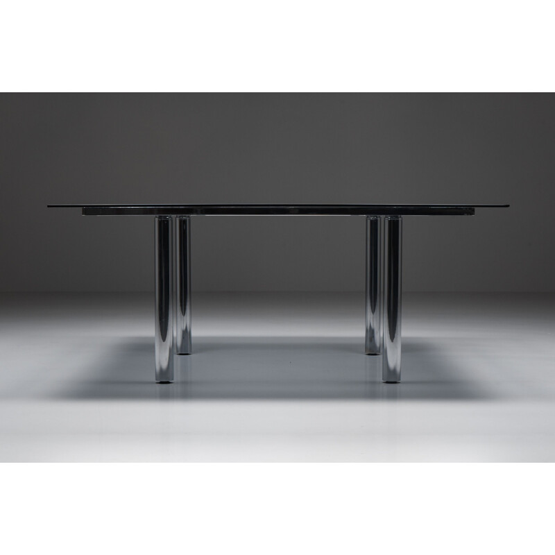 Chrome vintage dining table by Tobia Scarpa for Knoll International, 1970s