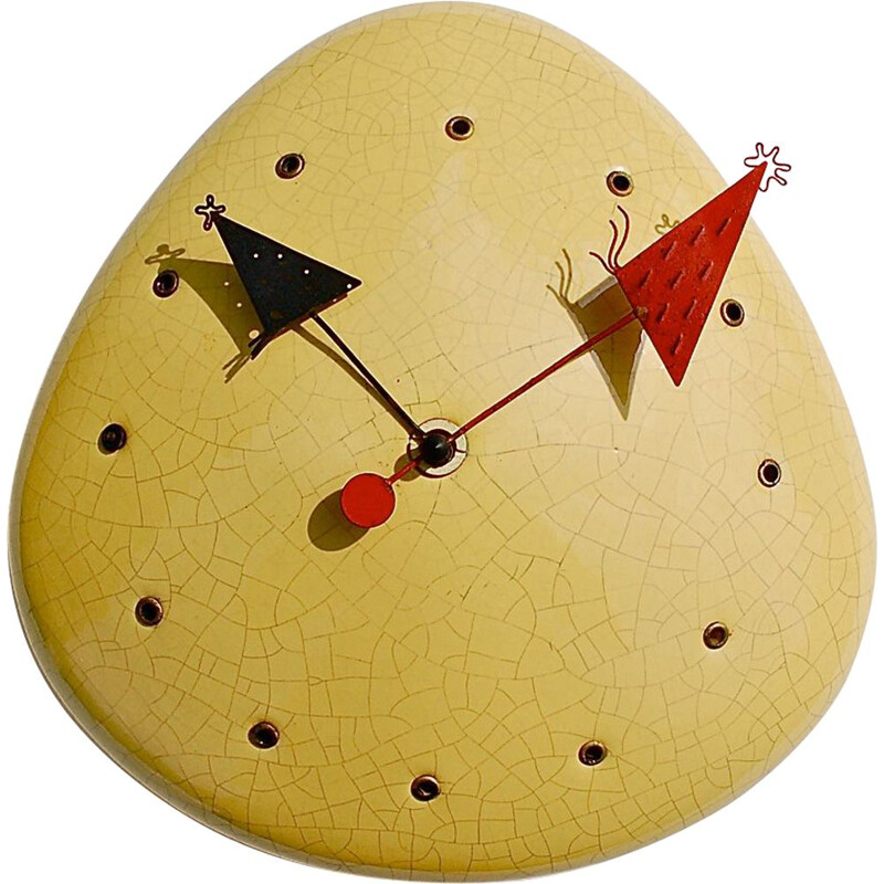 Mid century object d'Art wall clock, Germany 1950s