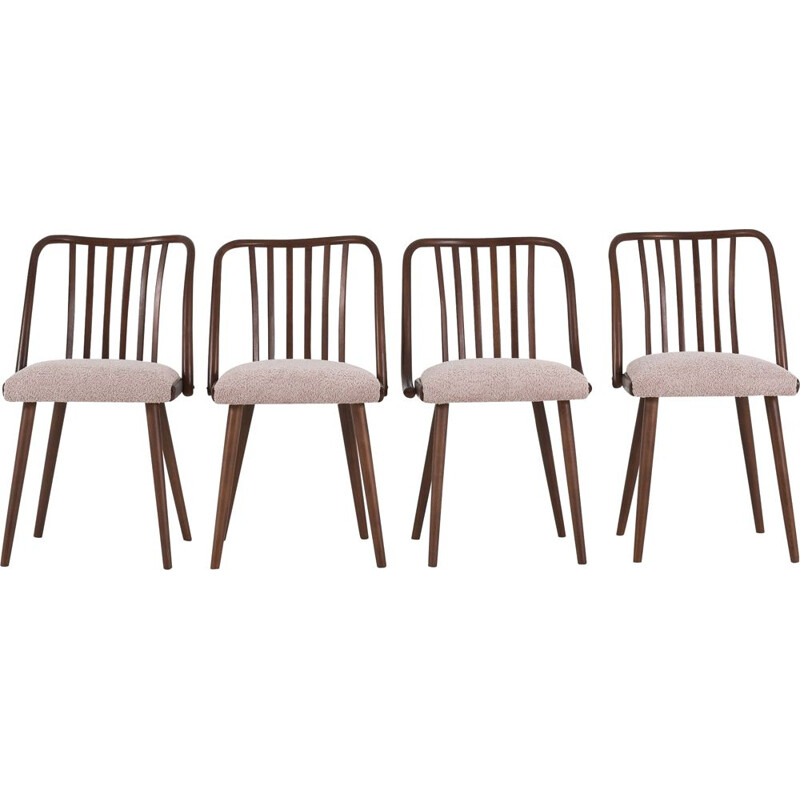 Set of 4 vintage dining chairs by A. Suman for Ton, 1960s