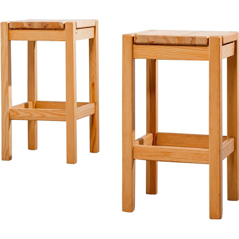 Pair of vintage Hongisto stools by Ilmari Tapiovaara for Laukaan Puu, Finland 1960