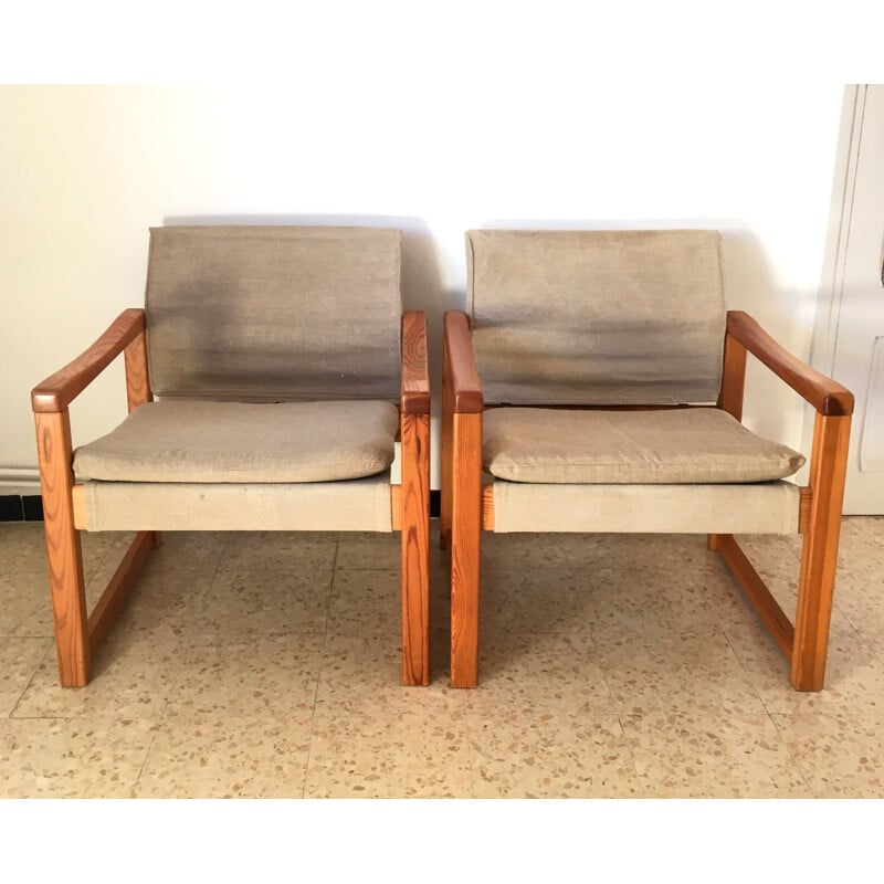 Pair of Scandinavian vintage armchairs by Karin Mobring for Ikea, 1970