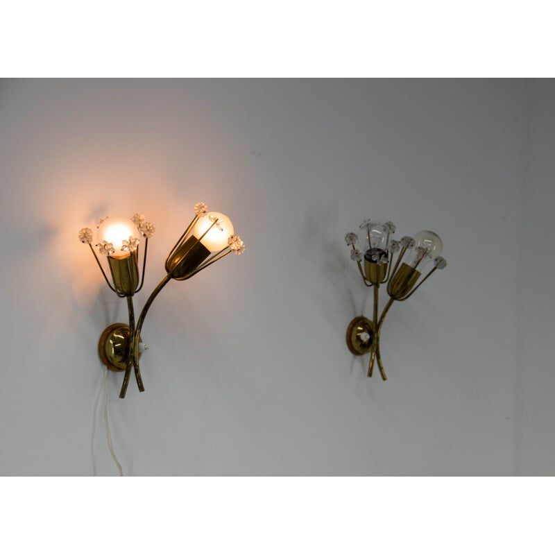 Pair of vintage wall lamps by Emil Stejnar for Rupert Nikol, Austria 1950s