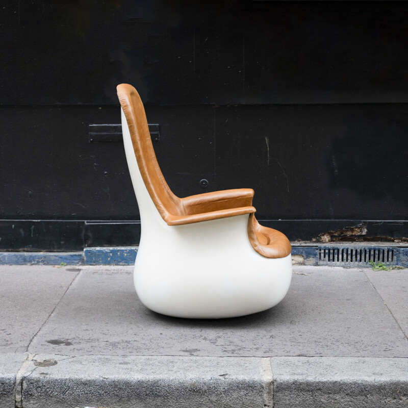 Vintage Culbuto armchair and ottoman by Marc Held for Knoll, 1970