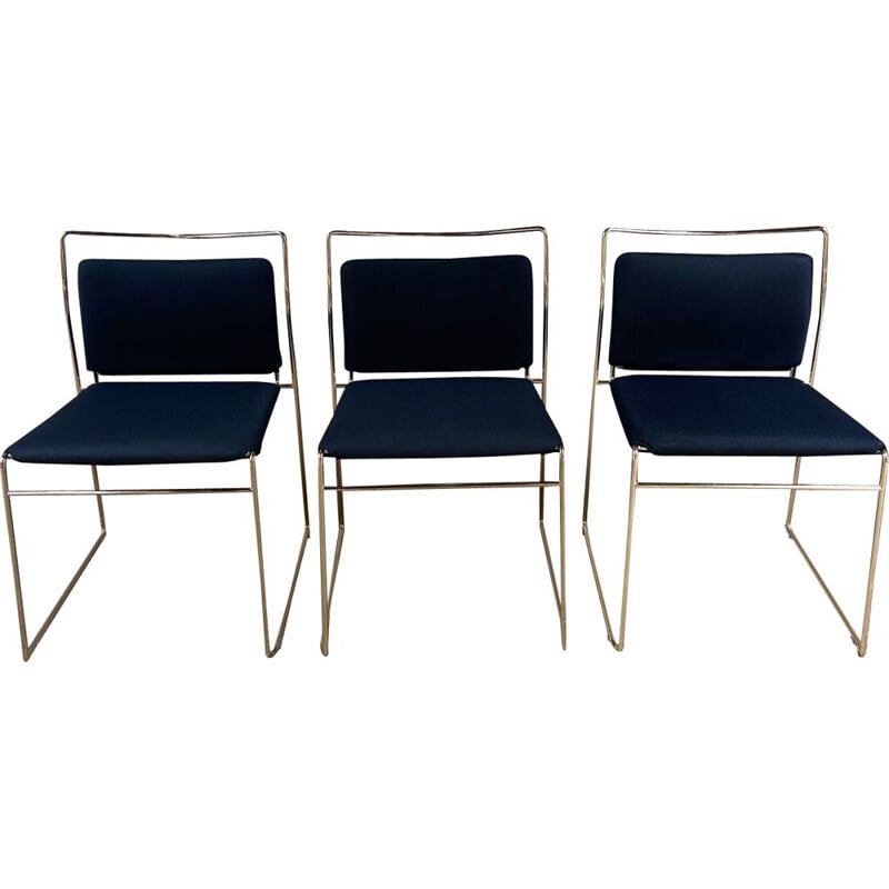 Set of 3 vintage gold Tulu chairs by Kazuhide Takahama for Cassina, 2014