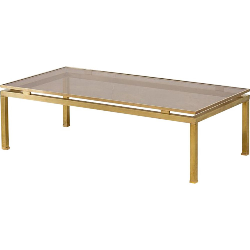 Mid-century brass coffee table by Guy Lefevre for Maison Jansen, France 1970