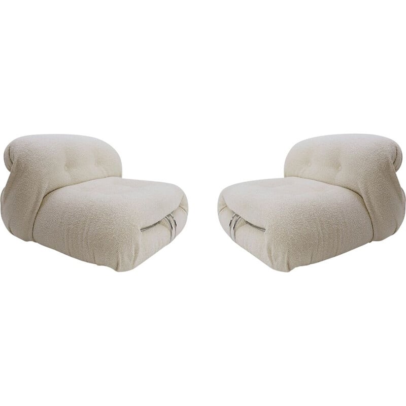 Pair of mid-century "Soriana" armchairs by Afra & Tobia Scarpa for Cassina, Italy 1970s