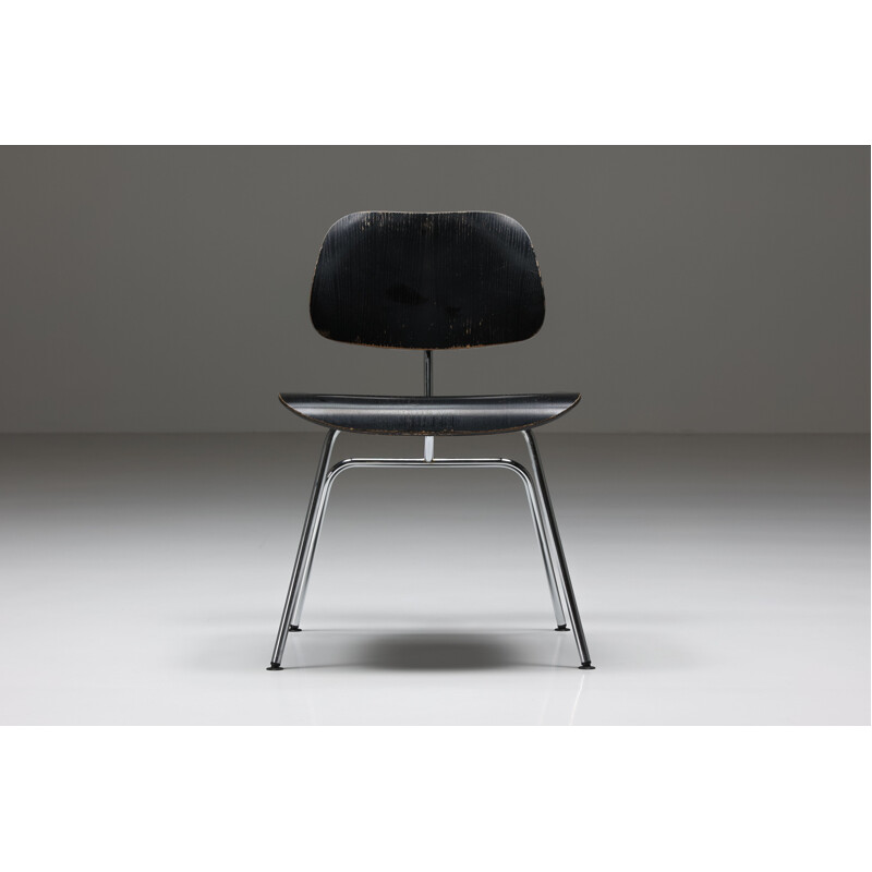 Pair of vintage DCM black chairs by Charles and Ray Eames for Vitra, 1999