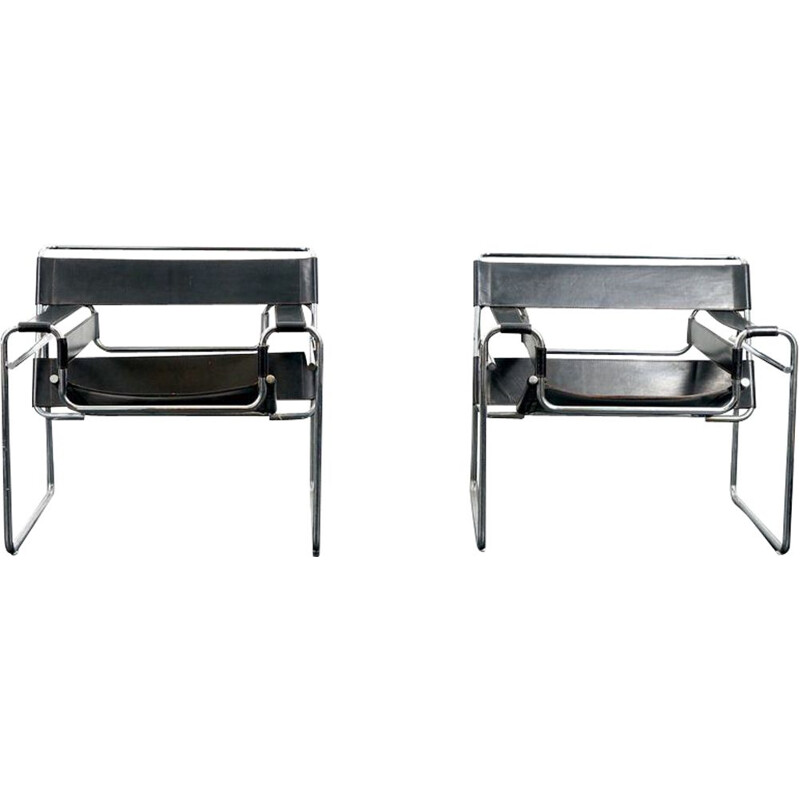 Pair of vintage Wassily armchairs by Marcel Breuer for Knoll International, 1960s
